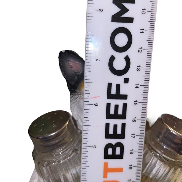 Cat Salt and Pepper Glass Shaker Holder Set Decor Kitchen New! - Picture 5 of 8